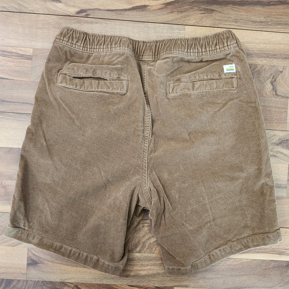 Vuori Optimist Elastic Waist Shorts Rum Brown 2-Way Stretch Size Medium Euc